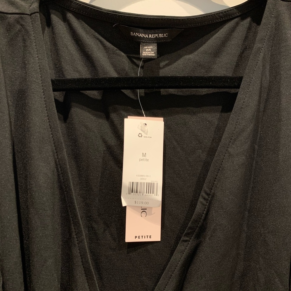 NWT Banana Republic long black wrap dress Size Med